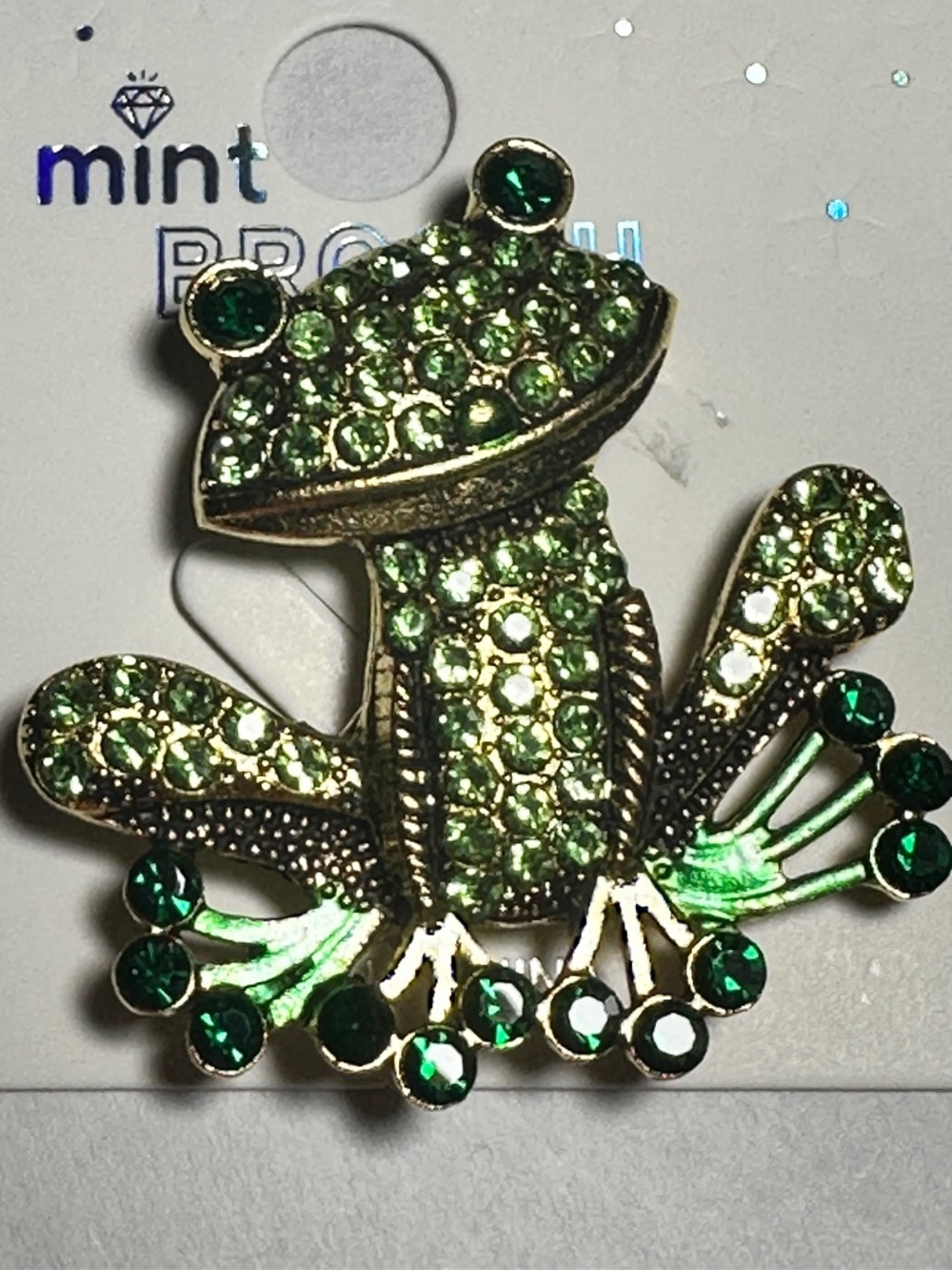 Jeweled Frog Brooch Pin | Rhinestone Animal Jewelry, 3 Colors